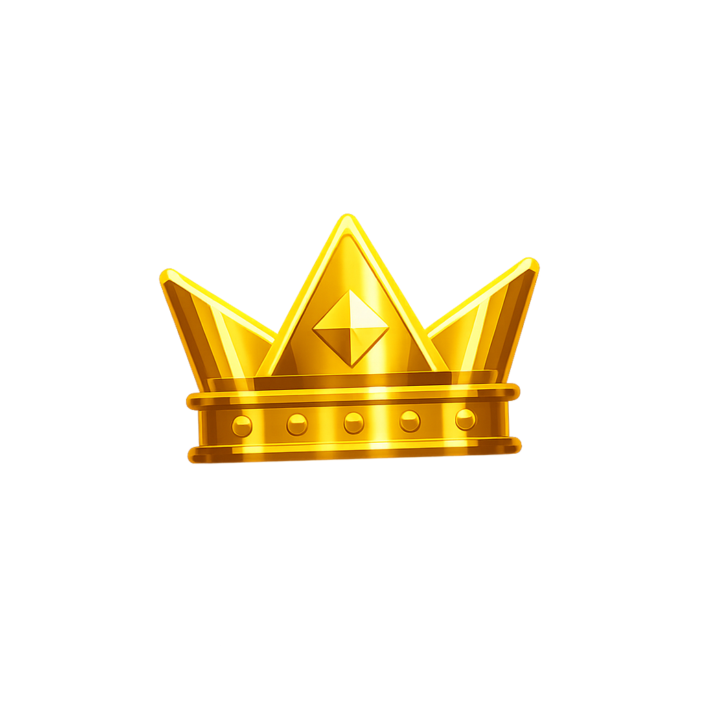 Gold crown with purple royal glow