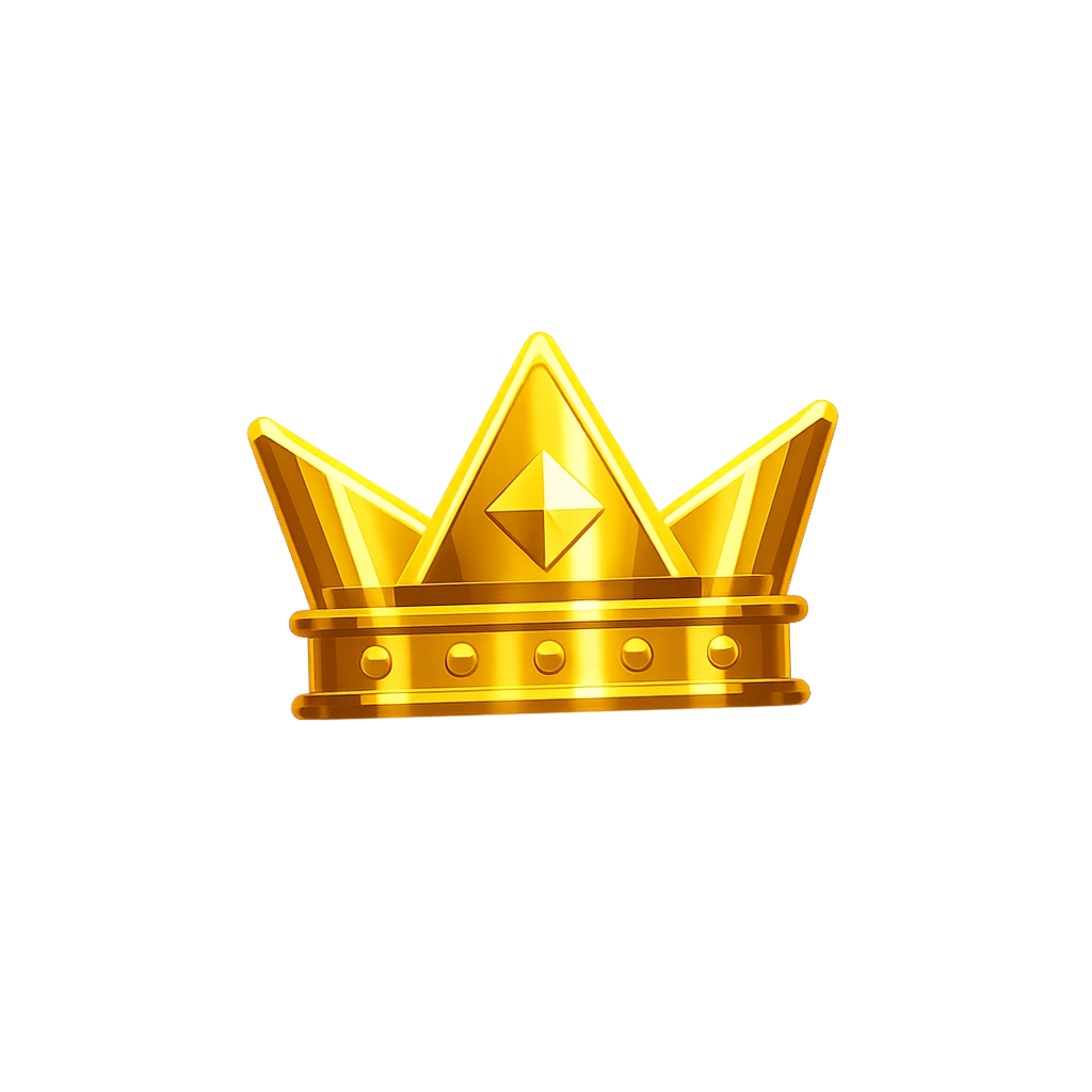Gold crown with a purple royal glow